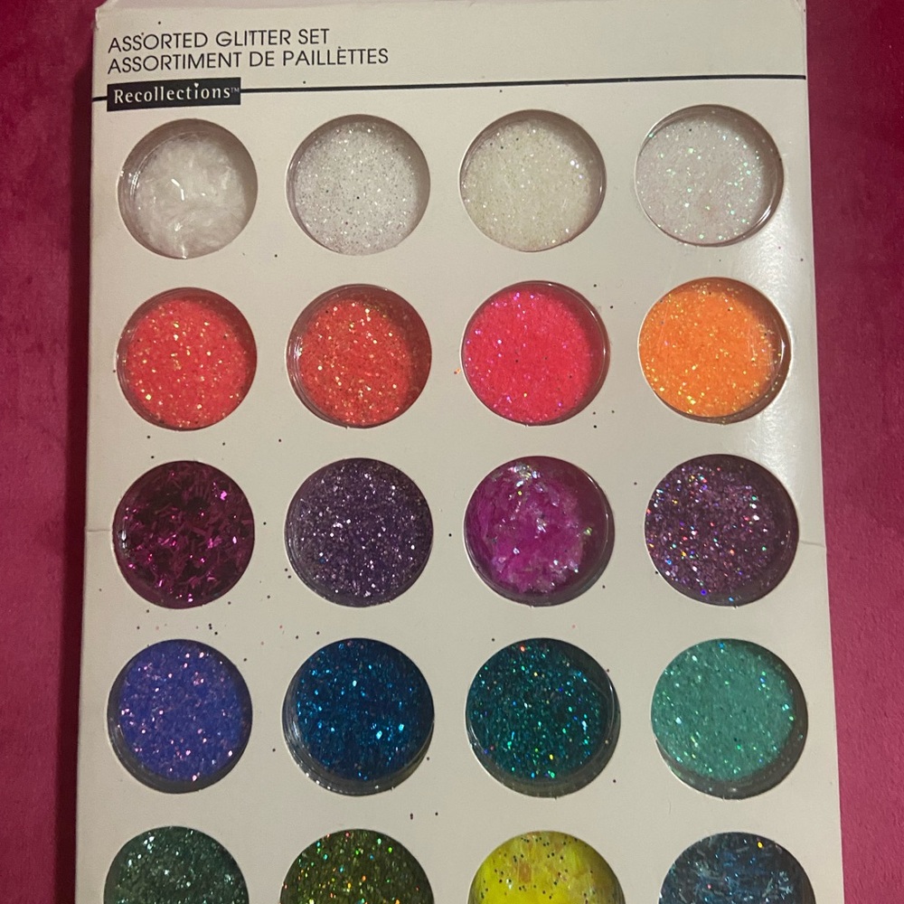 Recollections Glitter Set with Pink and White